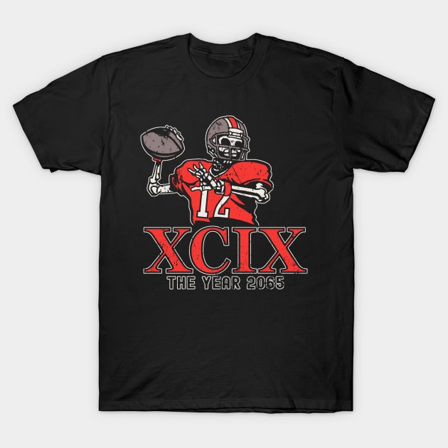 Funny Future Football Quarterback Skeleton Player T-Shirt by Etopix